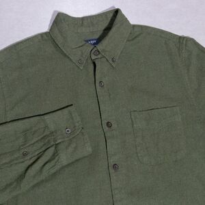 NWT J. Crew Brushed Twill Olive Green Button Up Long Sleeve Shirt Men's Medium